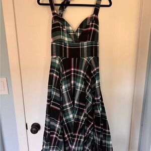 Vintage-style plaid swing dress